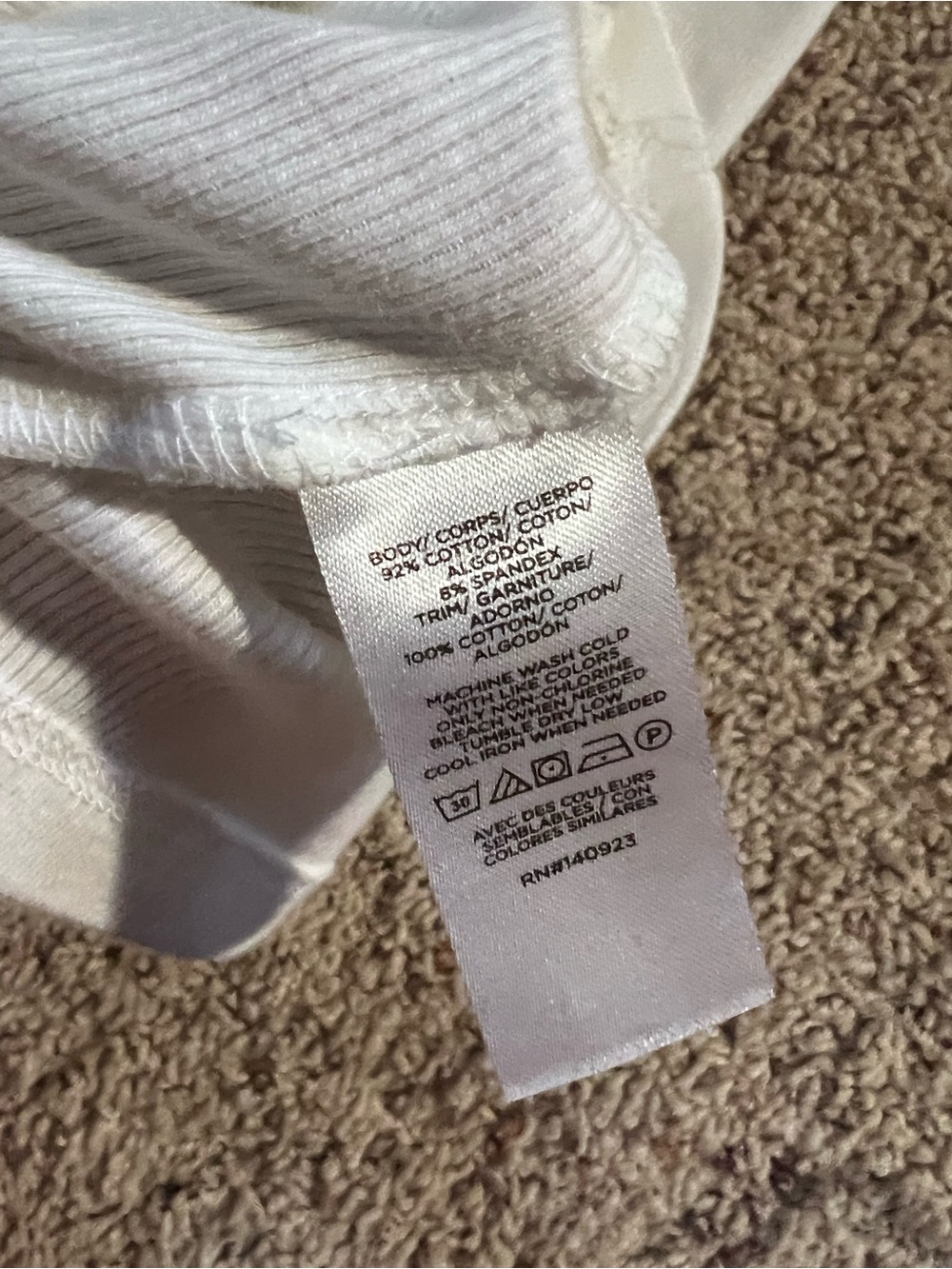 LOFT White Ribbed Tie-Shoulder Tank - Picture 4 of 4
